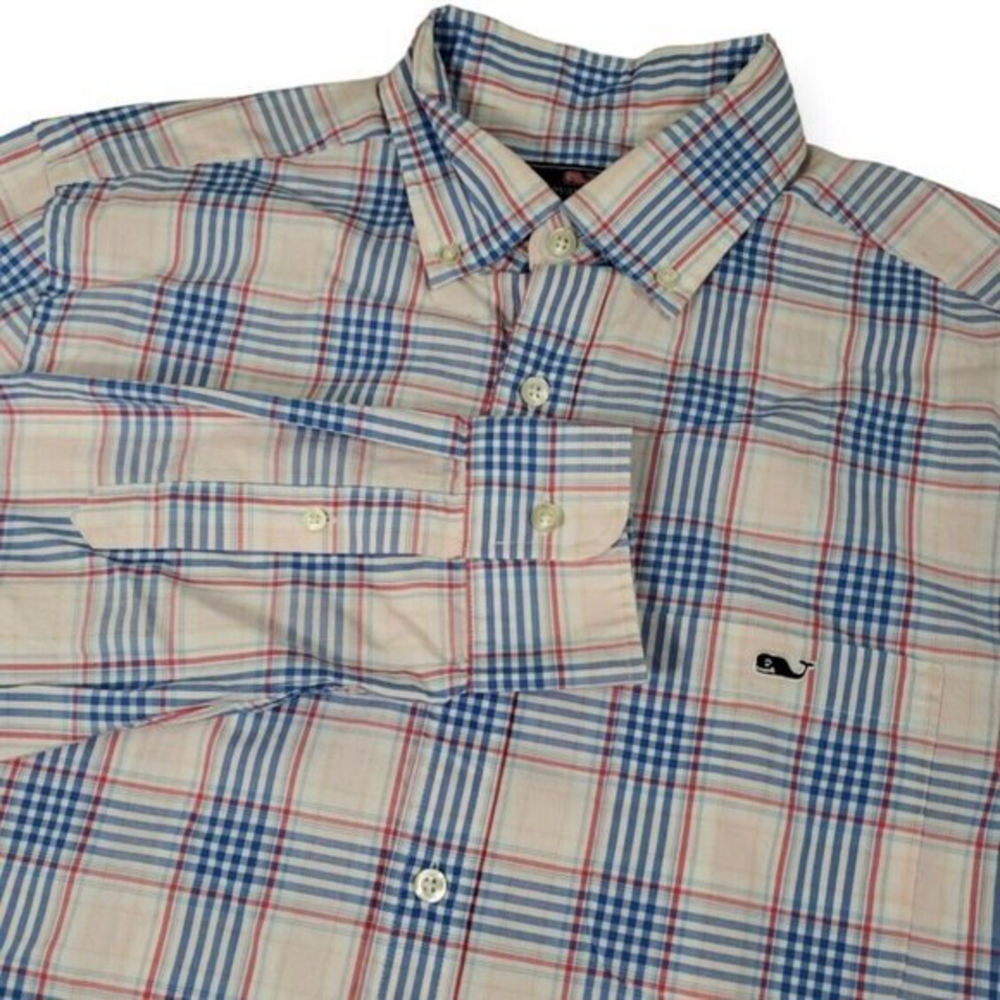 Vineyard Vines Mens Small Classic Fit Tucker Shirt Pink Blue White Button Down